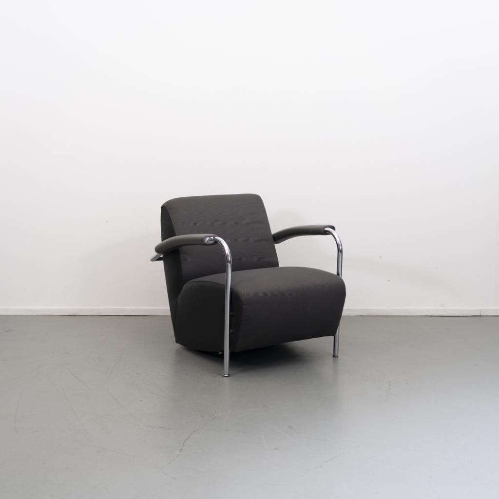 Leolux Scylla Laag Fauteuil Antraciet/Grijs Stof, Huis en Inrichting, Fauteuils, Niet ingevuld, Zo goed als nieuw, Niet ingevuld
