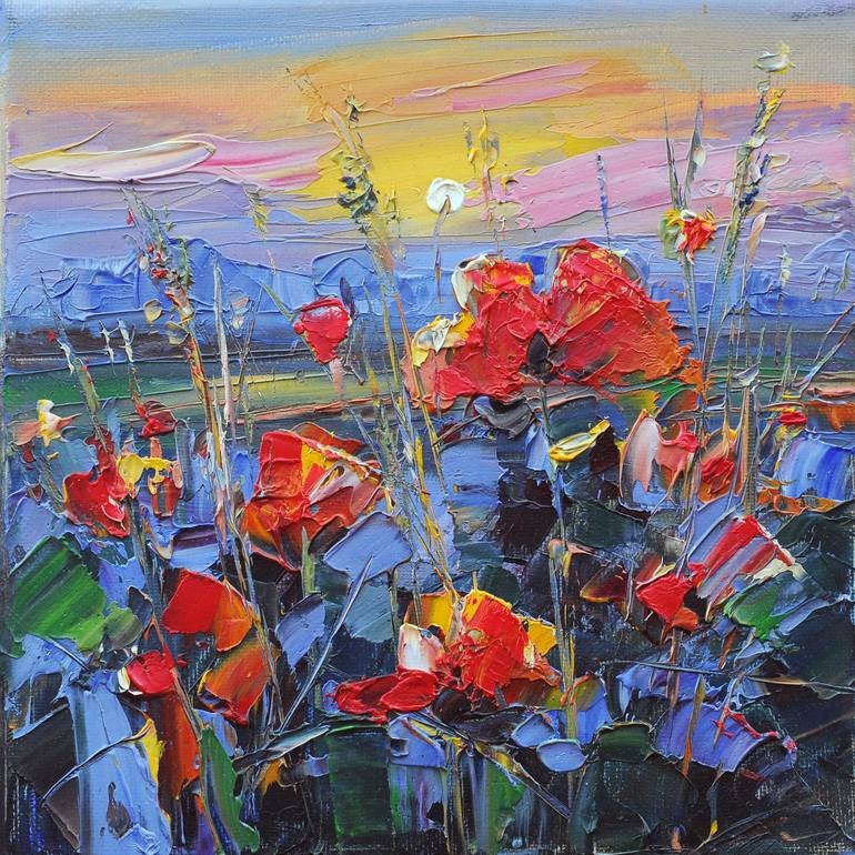 Original hand painted oil artwork 20*20 cm, new, Antiek en Kunst, Landschap, Kunststof, Handgeschilderd, Ophalen of Verzenden