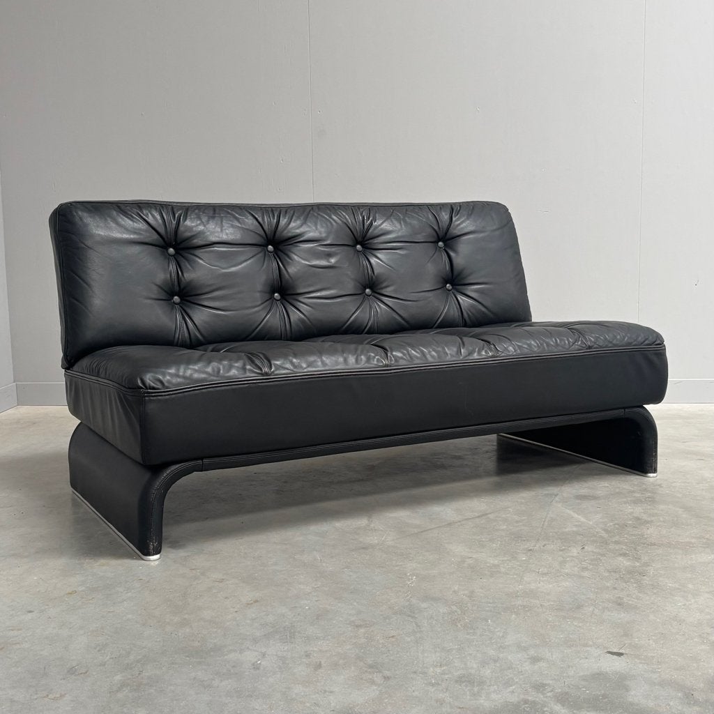 Vintage leren Wittmann bankstel sofa jaren 60 70 80, Huis en Inrichting, Banken | Bankstellen, Verzenden, Tweepersoons, 75 tot 100 cm