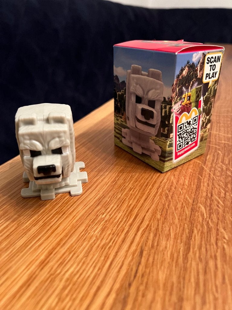 Minecraft Wolf Happy Meal Speeltje, Ophalen of Verzenden, Zo goed als nieuw