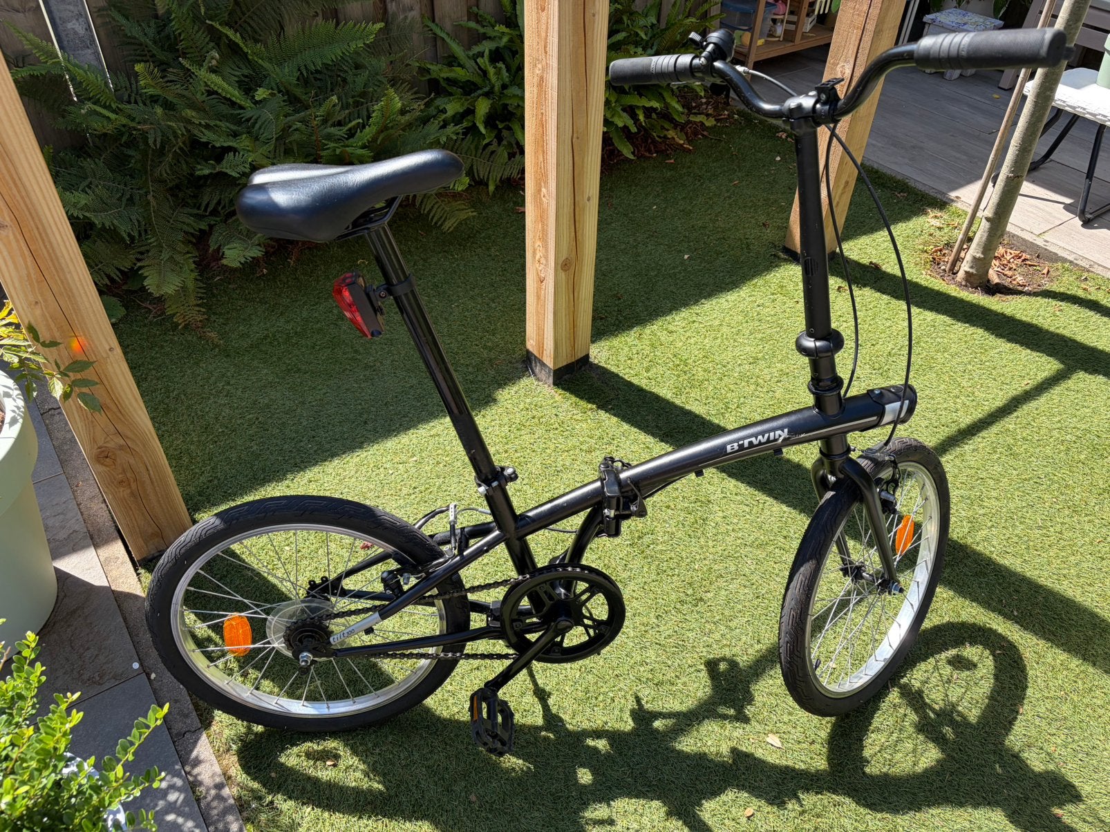 B’Twin vouwfiets fold zwart, Ophalen, Zo goed als nieuw, Totaal opvouwbaar, 20 inch of meer