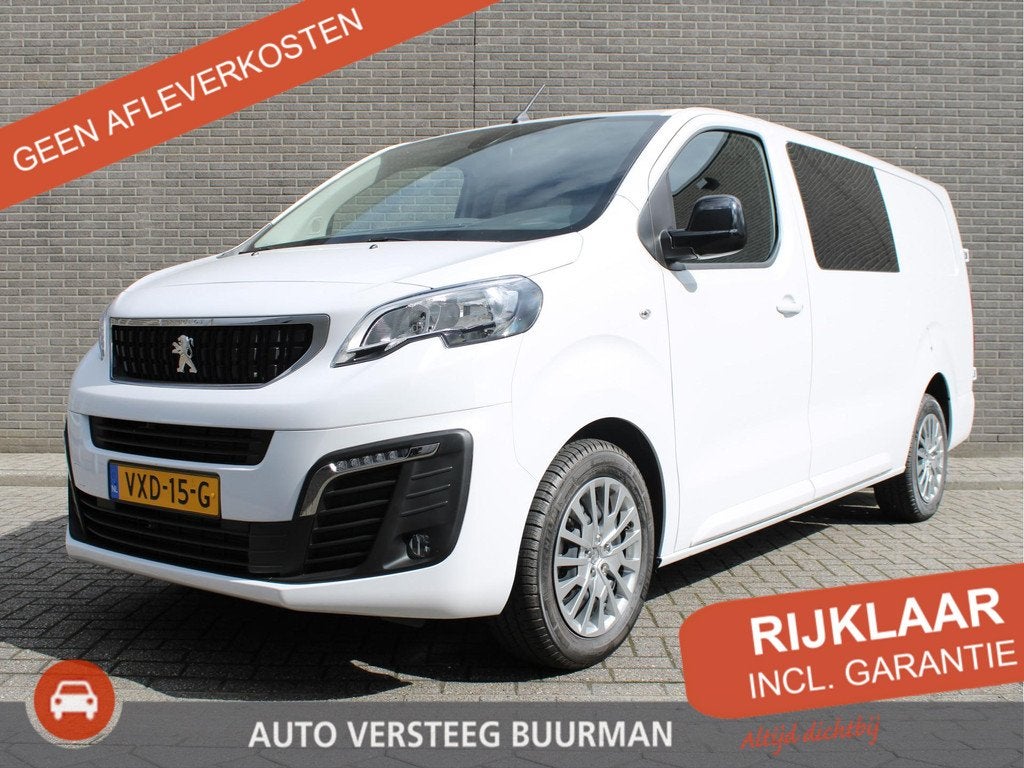 Peugeot Expert 2.0 BlueHDI 145PK L3 Dubbele Cabine Navigatie, Stof, Euro 6, 2500 kg, Wit