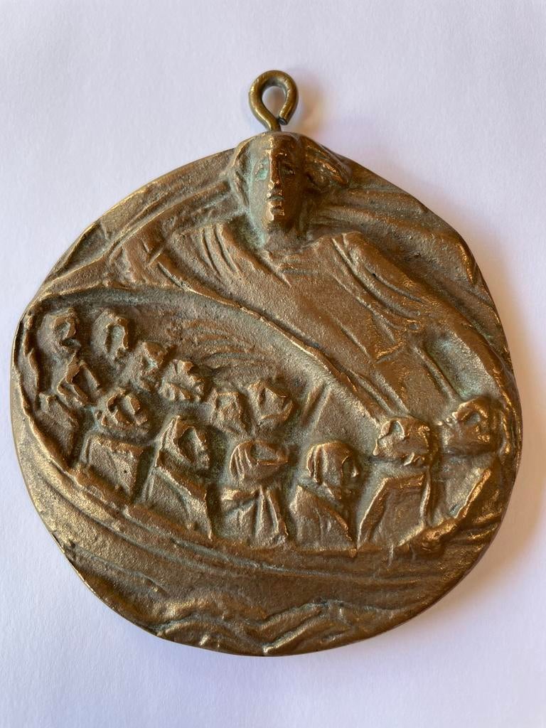 Massief bronzen wandrelief , Joseph Krautwald/ Simonis, Antiek en Kunst, Ophalen of Verzenden