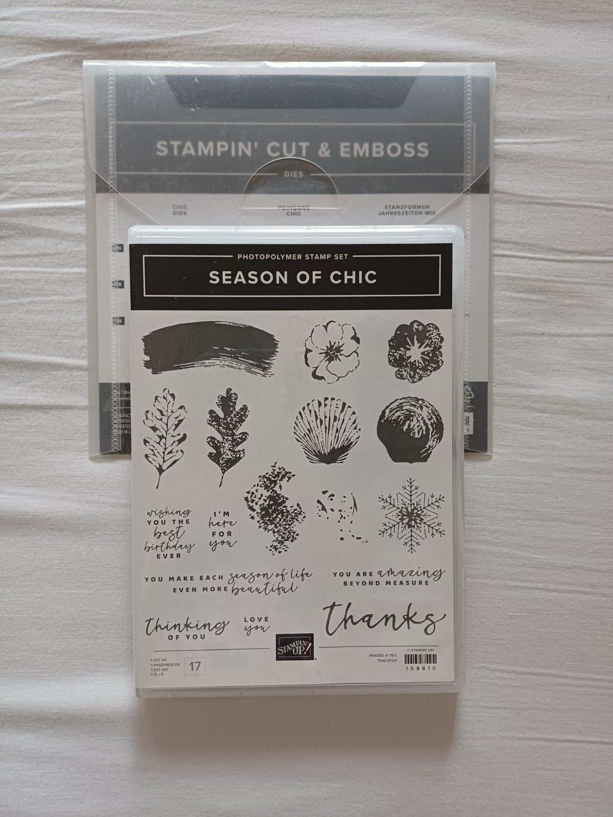 Stampin' Up! Season of Chic stempels en snijmallen, Ophalen of Verzenden, Zo goed als nieuw, Clearstamp