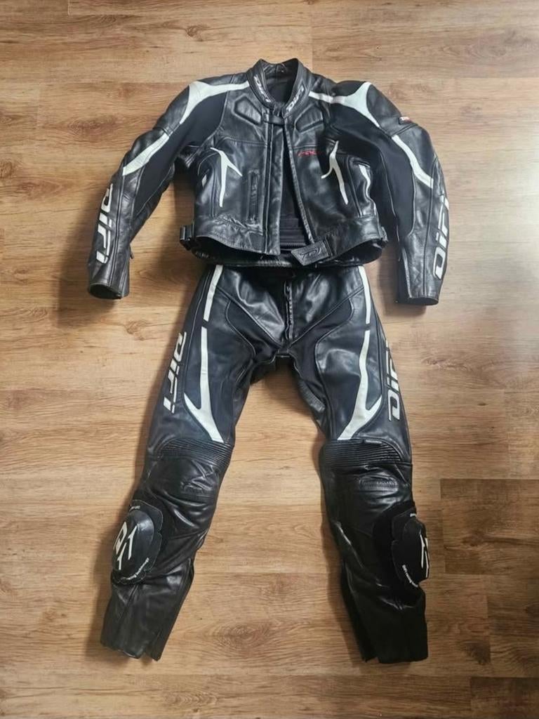 Difi motorpak leer zwart/wit, Motoren, Kleding | Motorkleding, Difi, Ophalen of Verzenden, Tweedehands, Heren
