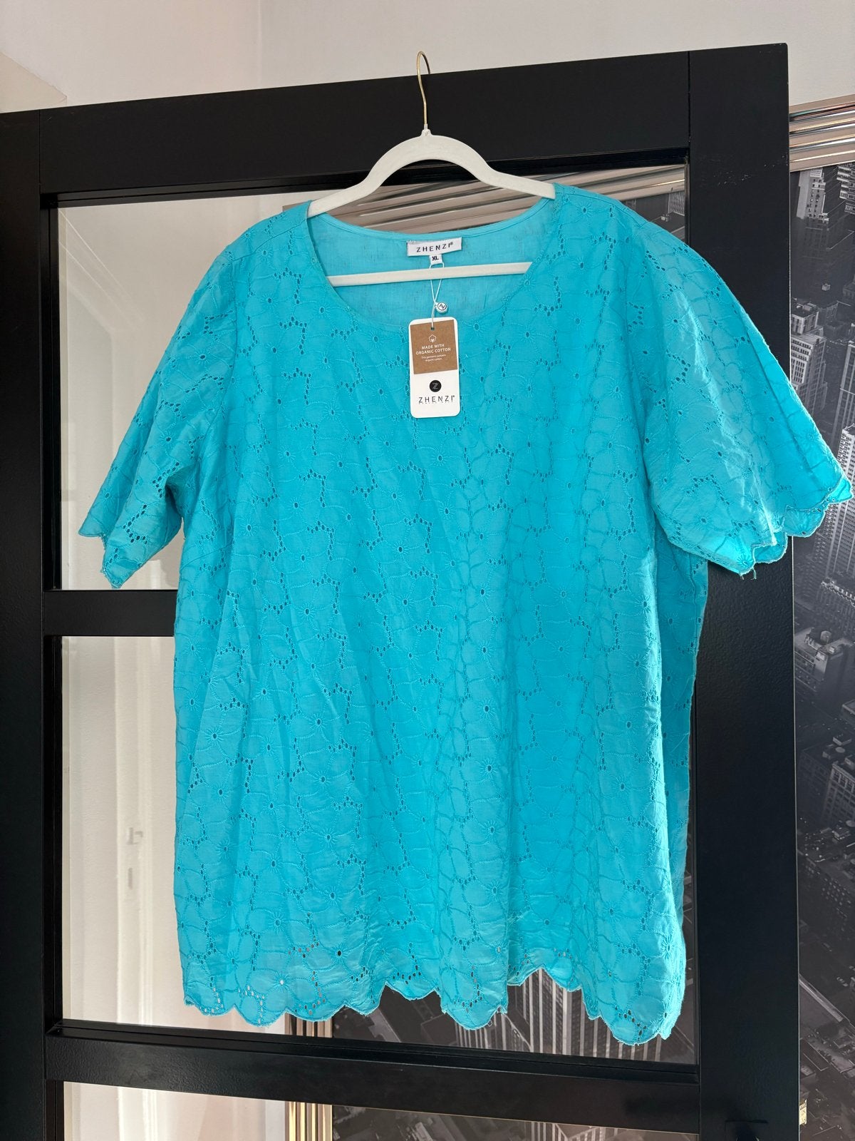 Zhenzi top maat 56, nieuw, 100% katoen, Ophalen of Verzenden, Nieuw, Blauw, Shirt of Top
