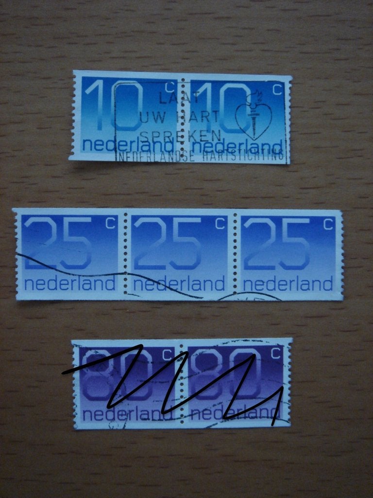 Cijfer type Crouwel rolzegels NVPH 1109-1110, Ophalen of Verzenden, Na 1940, Gestempeld