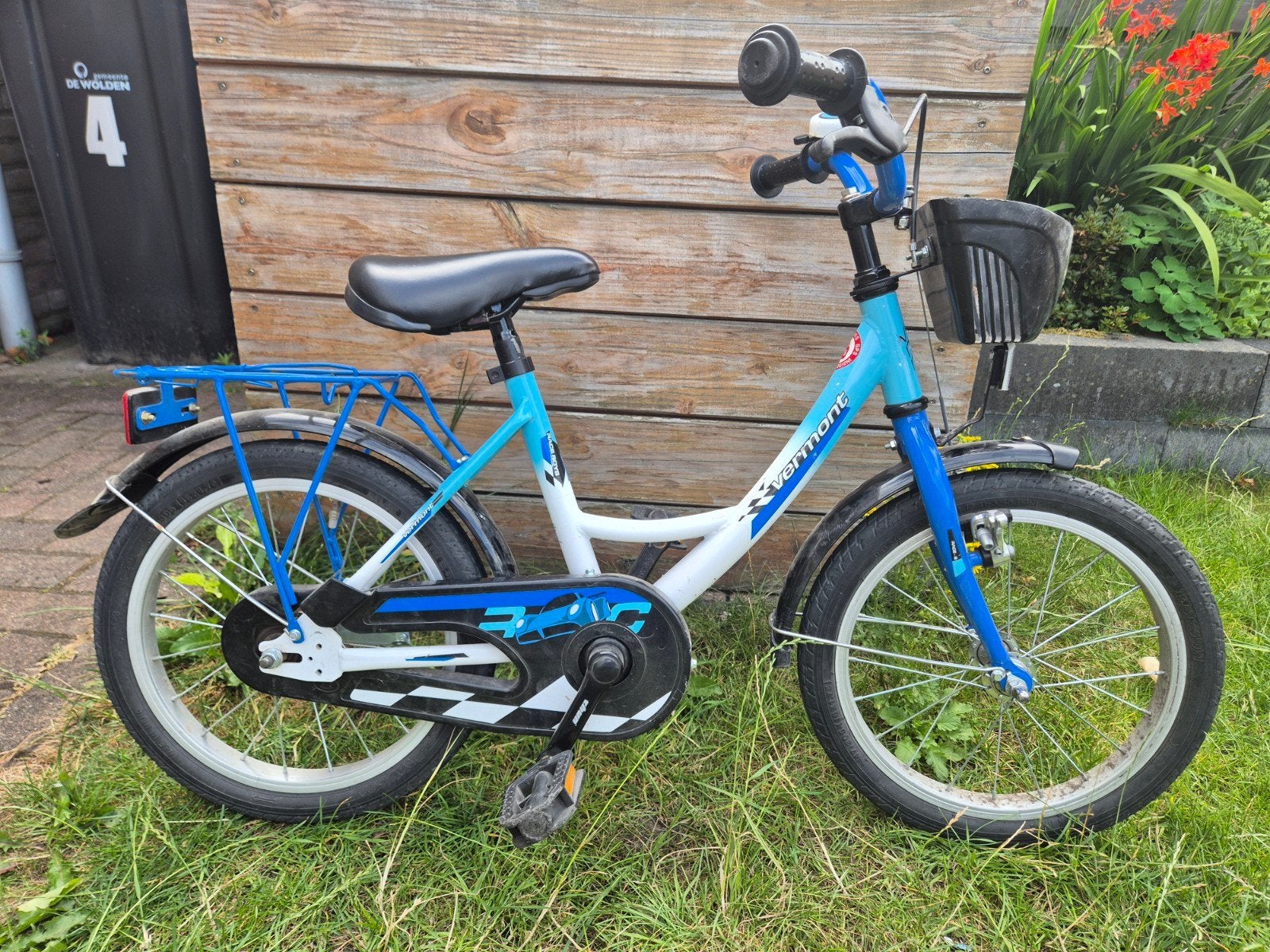 Vermont Race kinderfiets 16 inch met zijwieltjes, Zijwieltjes, Vermont, Ophalen, 16 tot 20 inch
