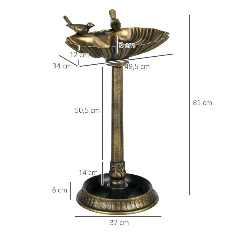Vogelbad met bloempot en 2 vogels - 81 cm hoog, Ophalen of Verzenden, Nieuw