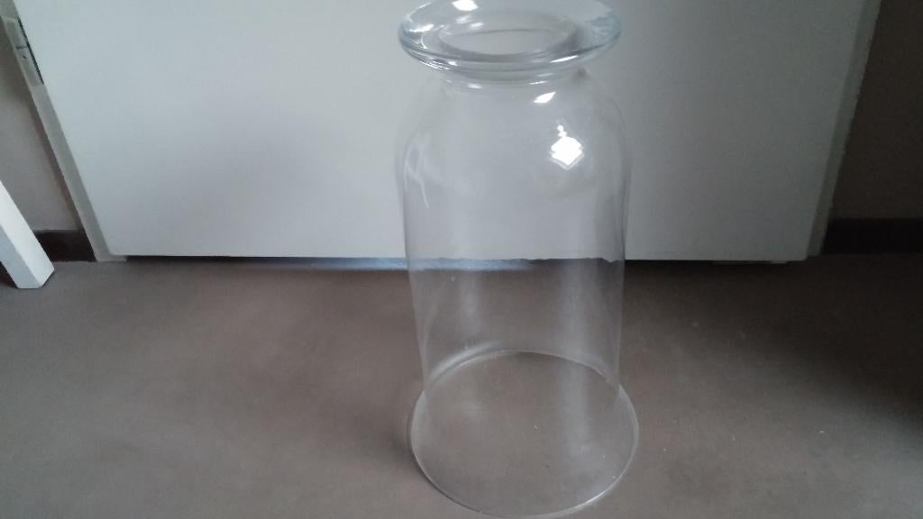 set glazen stolpen windlichten, Ophalen, Zo goed als nieuw