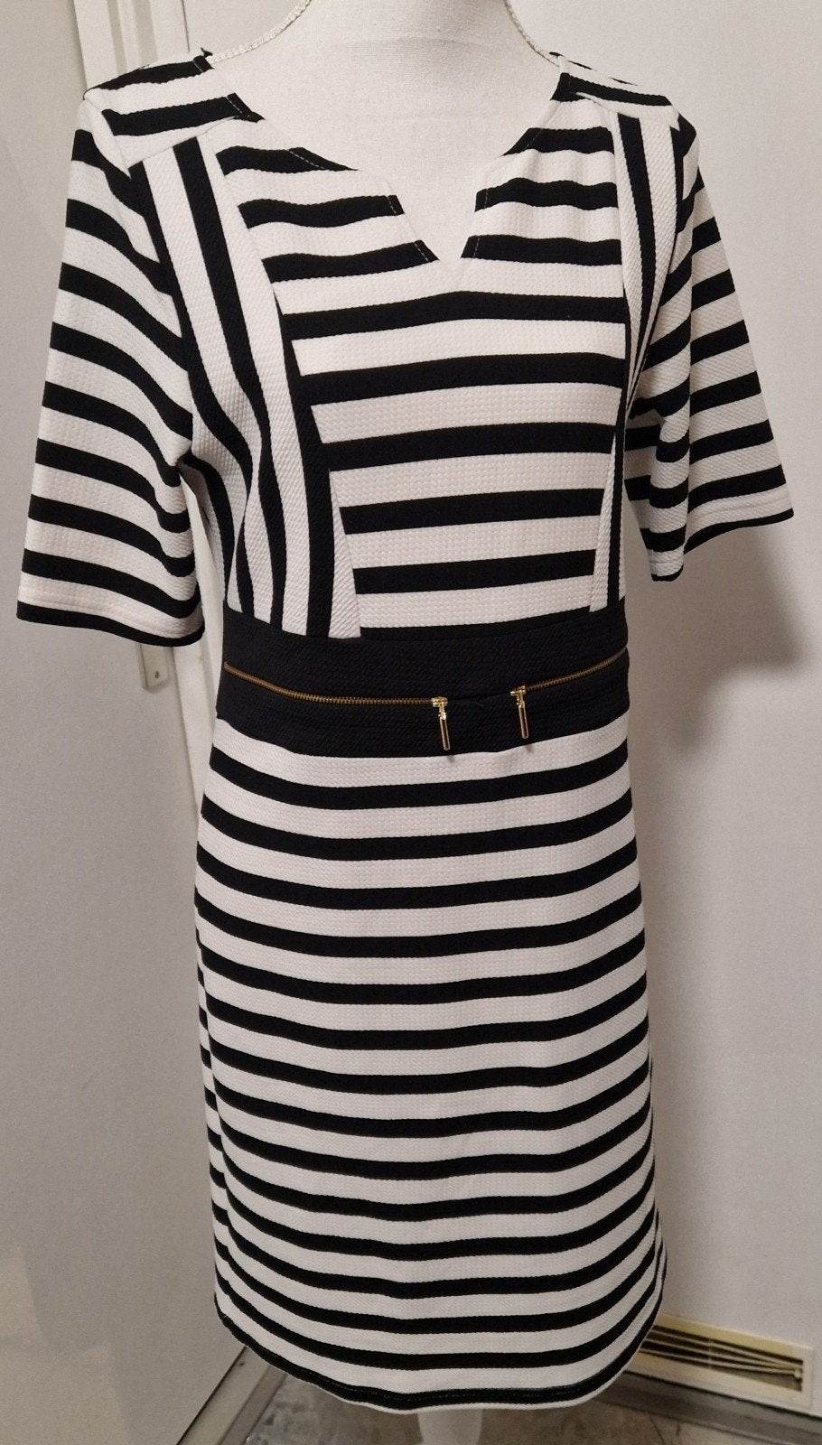 Batida gestreepte jurk zwart-wit maat 3, Maat 38/40 (M), Zwart, Ophalen of Verzenden, Zo goed als nieuw
