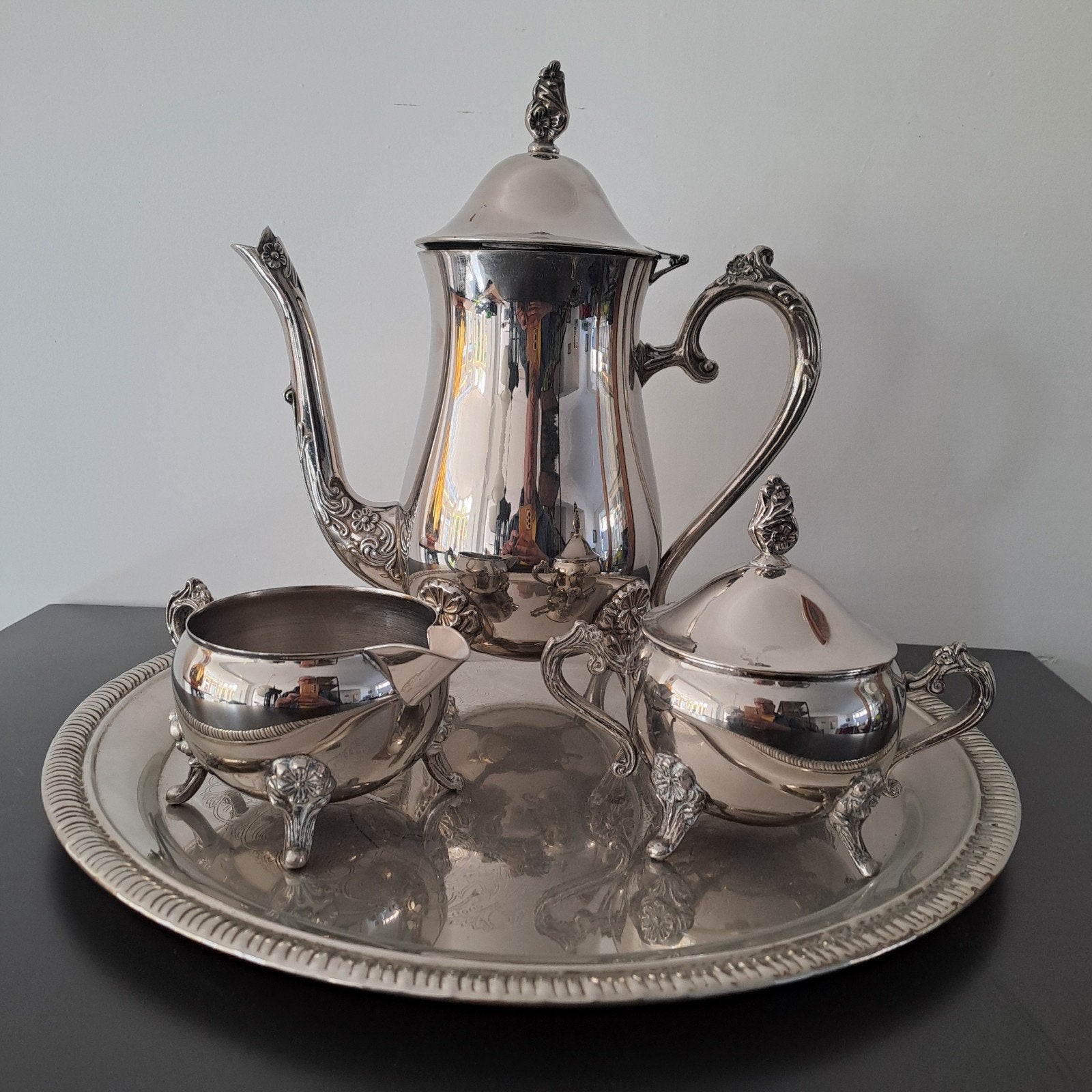 Antieke koffieset 4-delig, Antiek en Kunst, Ophalen of Verzenden