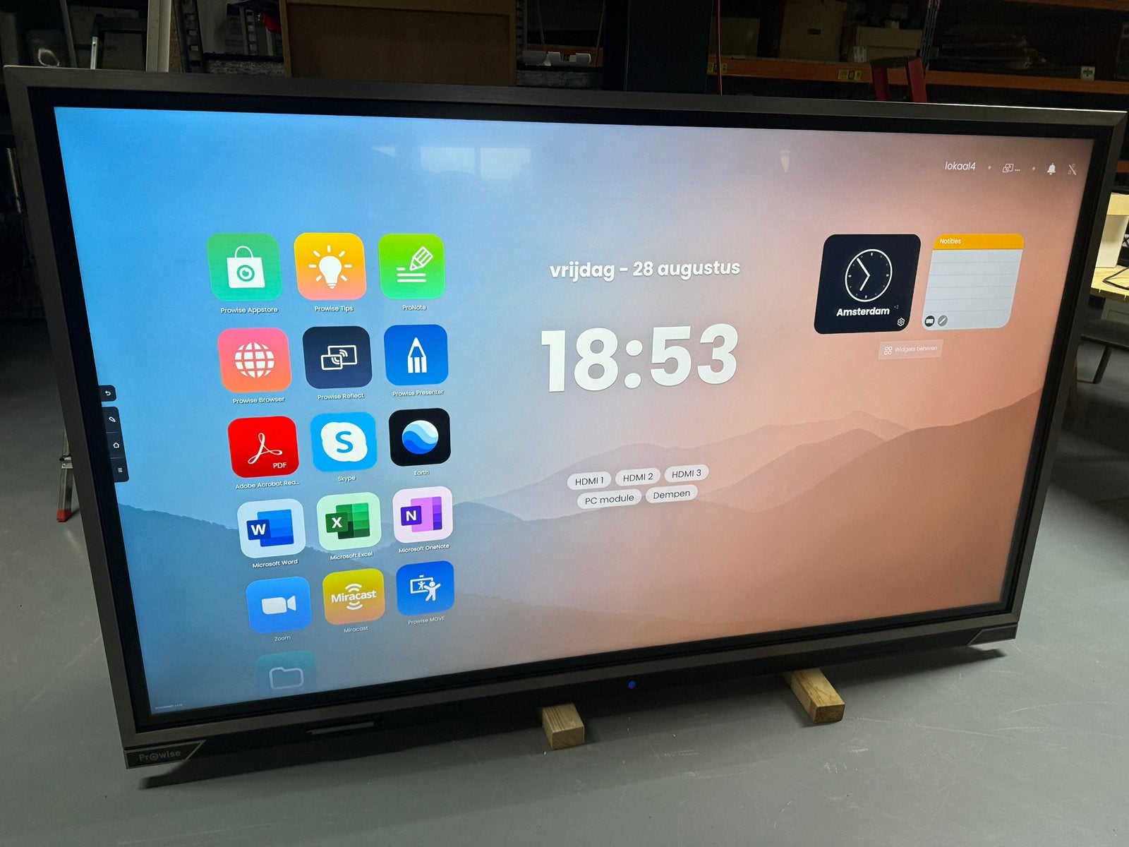 Prowise 86 inch touchscreen + muurbeugel, camera&accessoires, Audio, Tv en Foto, 50 Hz, Zo goed als nieuw, 100 cm of meer, Ophalen