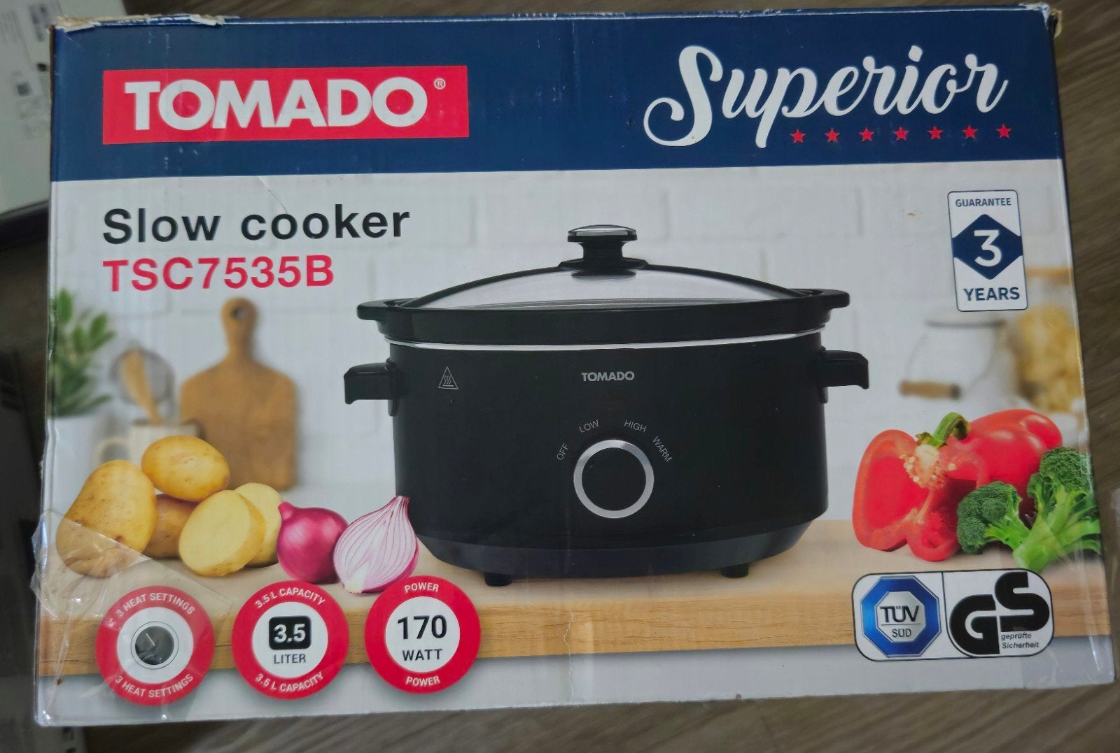 Tomado Slowcooker TSC7535B - 3.5L - Zwart, Ophalen of Verzenden, Zo goed als nieuw