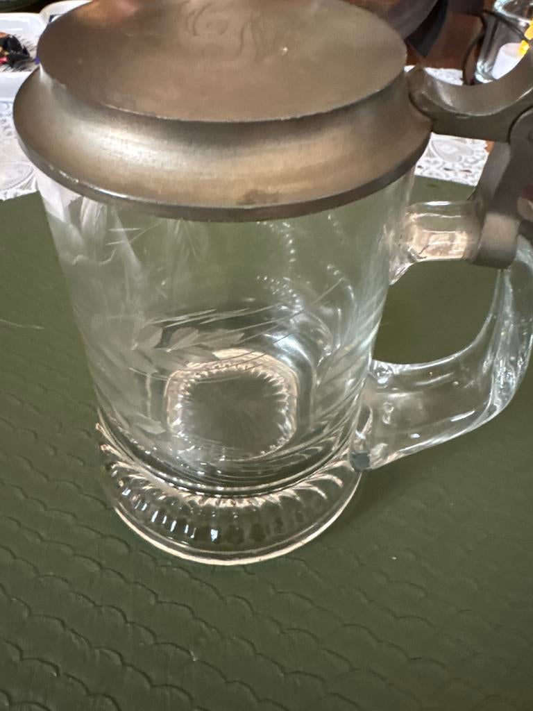 Vintage Heineken Bierpul met tinnen deksel, Ophalen of Verzenden