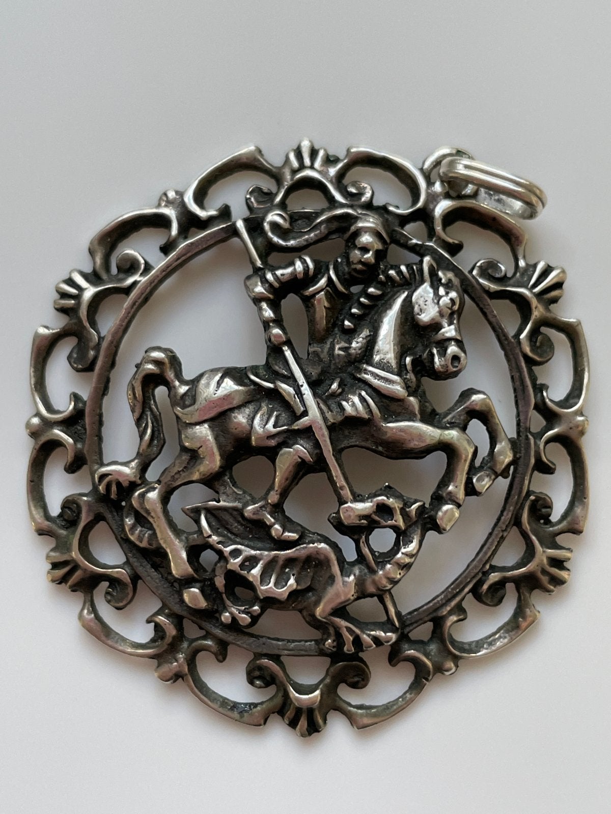 Zilveren hanger Sint Joris en de Draak 835, Ophalen, Zilver