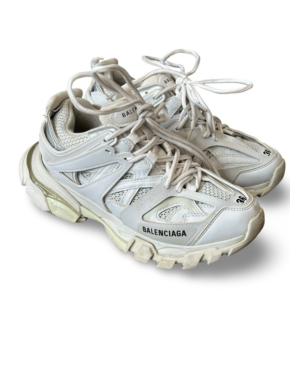 Balenciaga Track Sneakers Maat 36 - Gedragen, Goede Staat, Wit, Ophalen of Verzenden, Sneakers of Gympen, Gedragen
