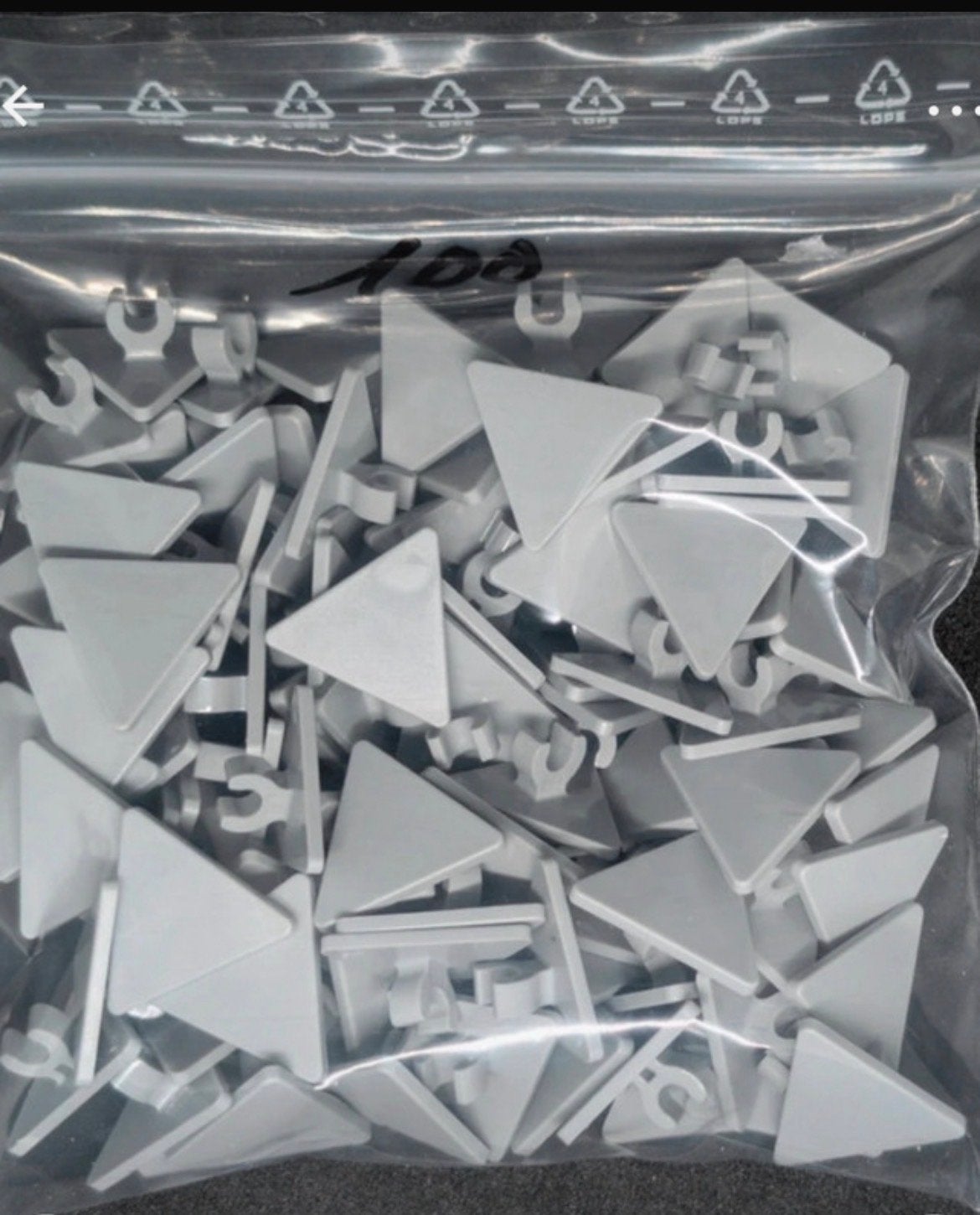 Lego 100 stuks witte driehoekige platen, Ophalen of Verzenden, Gebruikt, Losse stenen, Lego