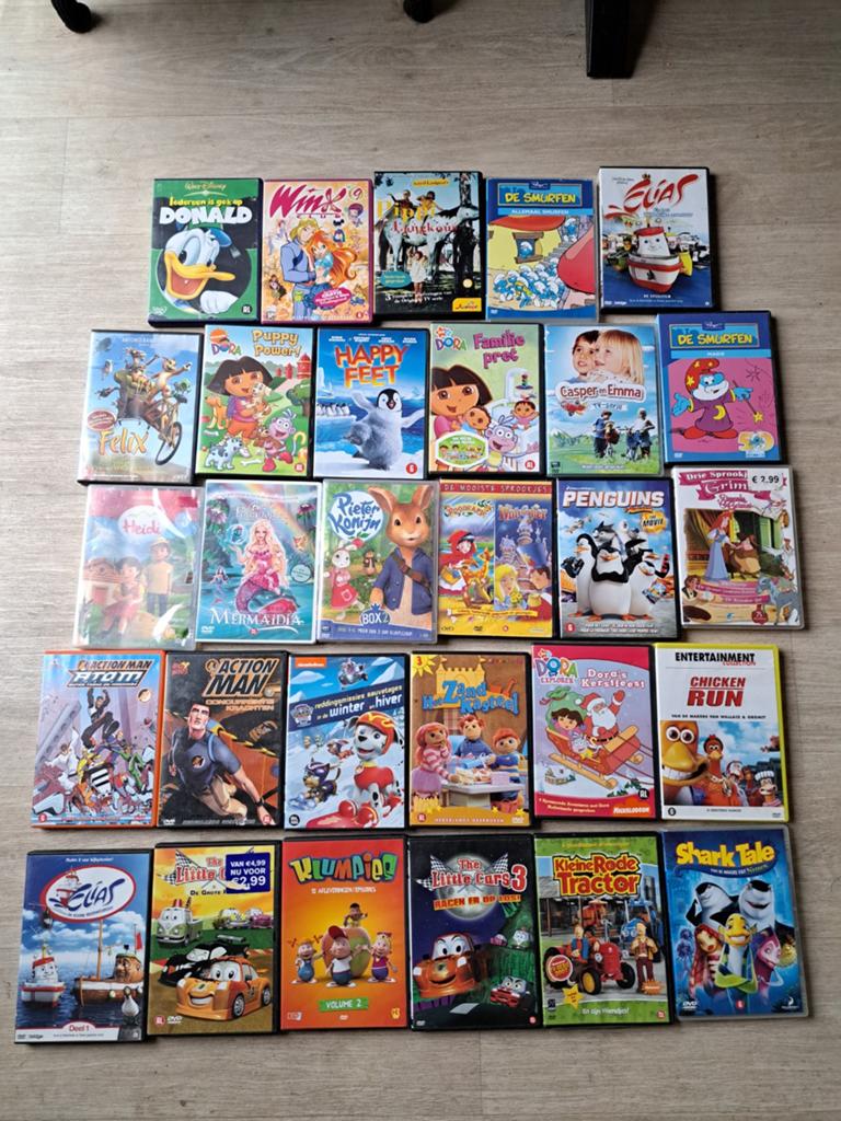 29 kinder dvd's o.a. Dora, Elias, Paw Patrol etc. € 5,00, Ophalen of Verzenden, Gebruikt, Verhaal of Sprookje