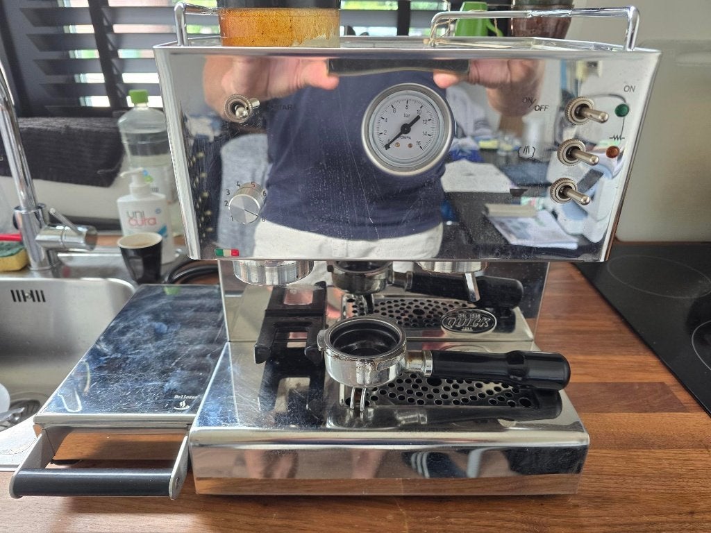Quickmill 3035 Espressomachine met ingebouwde koffiemaler, Ophalen, Gebruikt, Espresso apparaat, Koffiebonen