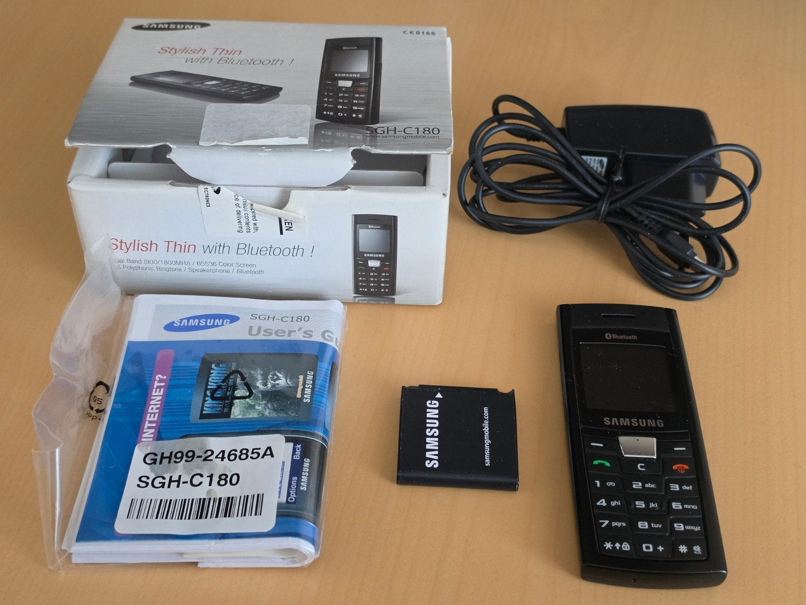 Samsung SGH-C180 ultra dunne vintage telefoon compleet, Gebruikt, Overige modellen, Geen camera, Zwart