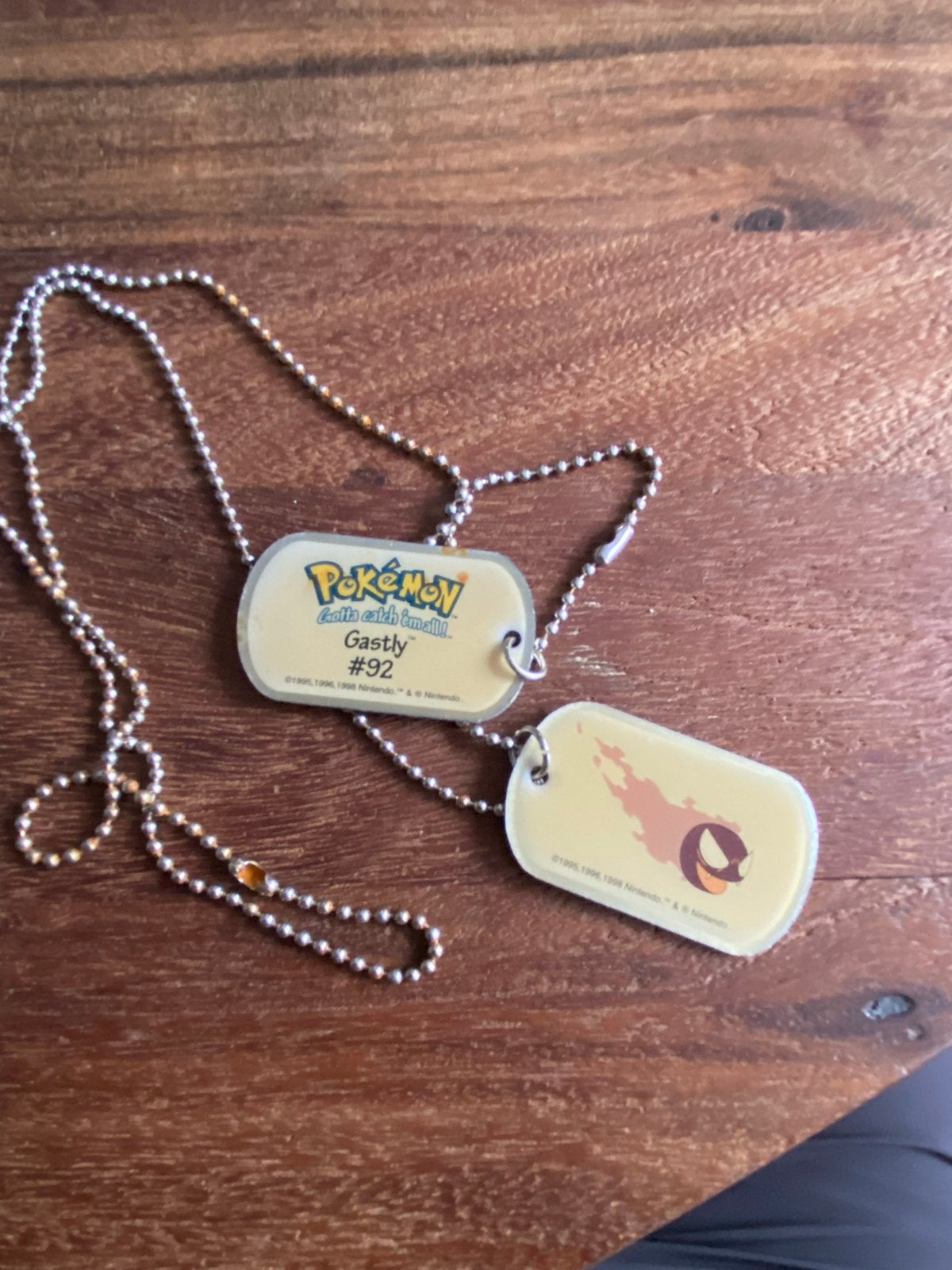 Vintage Pokémon Dog Tag Ketting - Gastly #92 (1998), Ophalen of Verzenden, Gebruikt