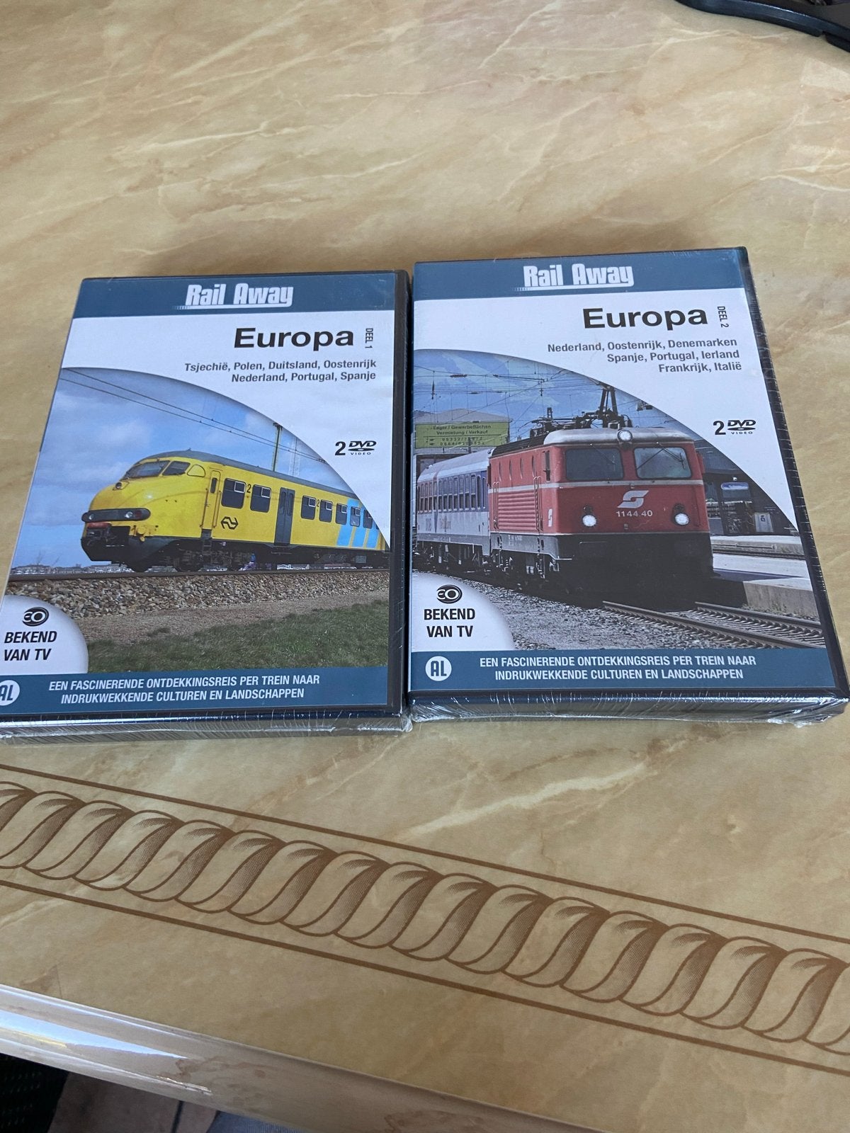 Rail Away Europa Deel 1 & 2 DVD Set - Treinreizen, Cd's en Dvd's, Alle leeftijden, Nederlands, Nieuw in verpakking, Reizen