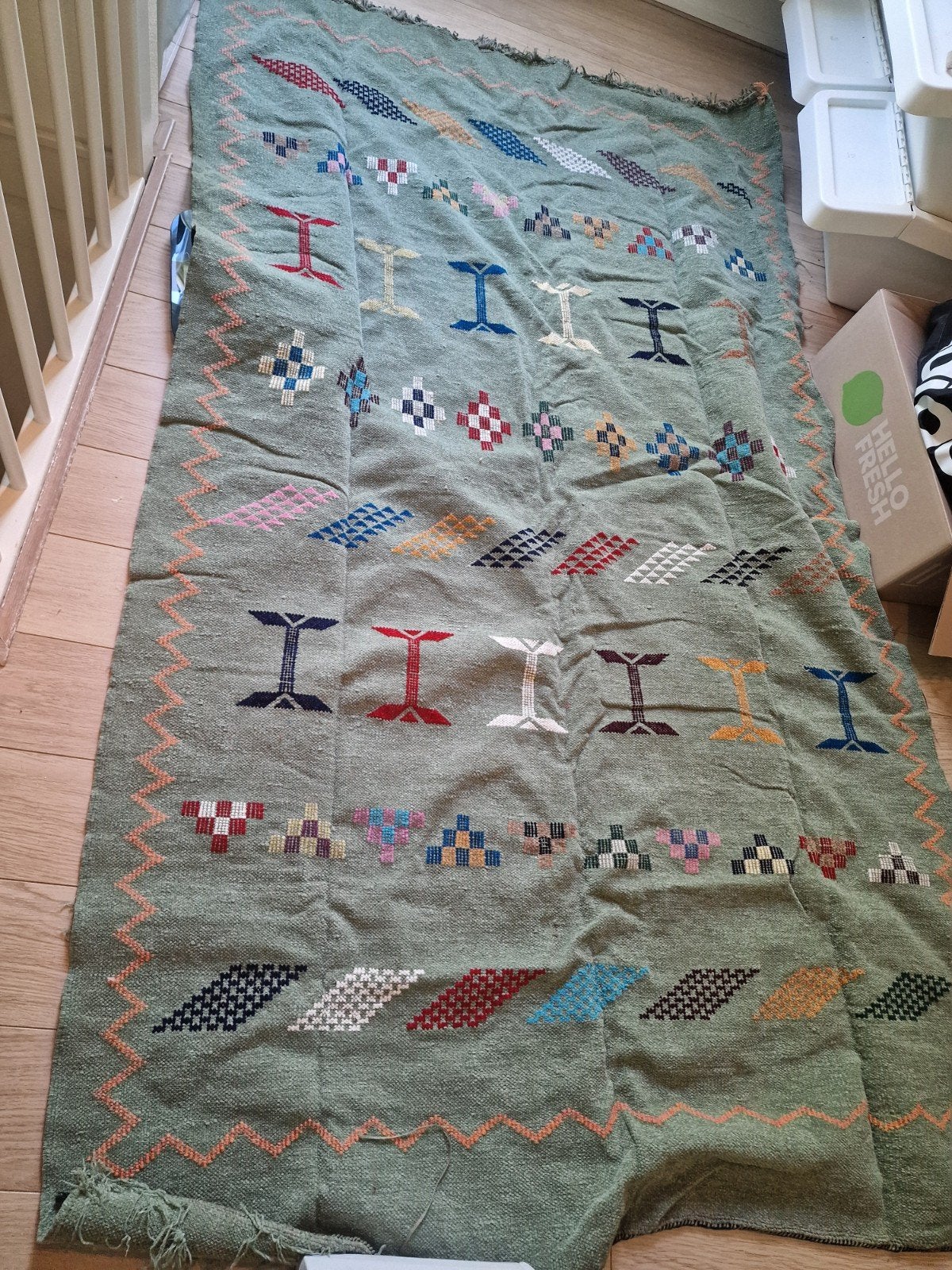 Marokkaans katoenen kleed 138 x 240 cm, Huis en Inrichting, Stoffering | Tapijten en Kleden, Ophalen of Verzenden, Rechthoekig