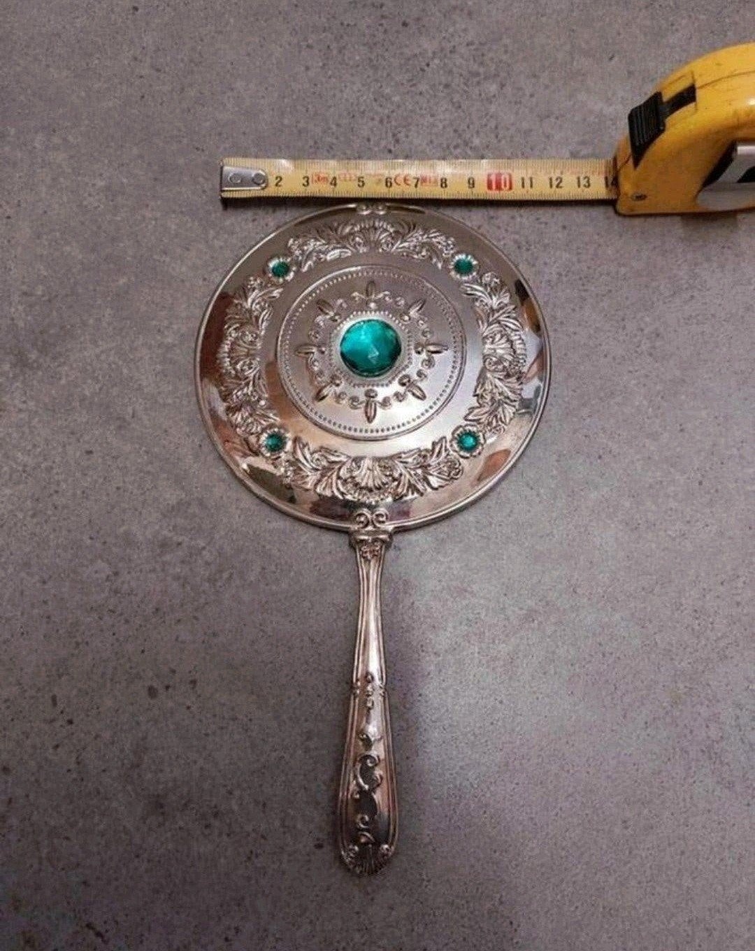 Antieke Zware verzilverde kapspiegel make-up spiegel princes, Ophalen of Verzenden, Overige materialen