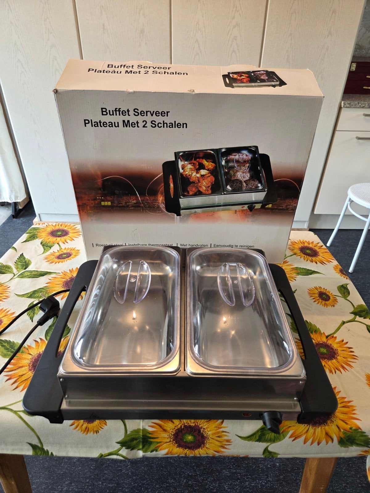 Buffet Serveer Plateau Met 2 Schalen -, Ophalen of Verzenden, Zo goed als nieuw
