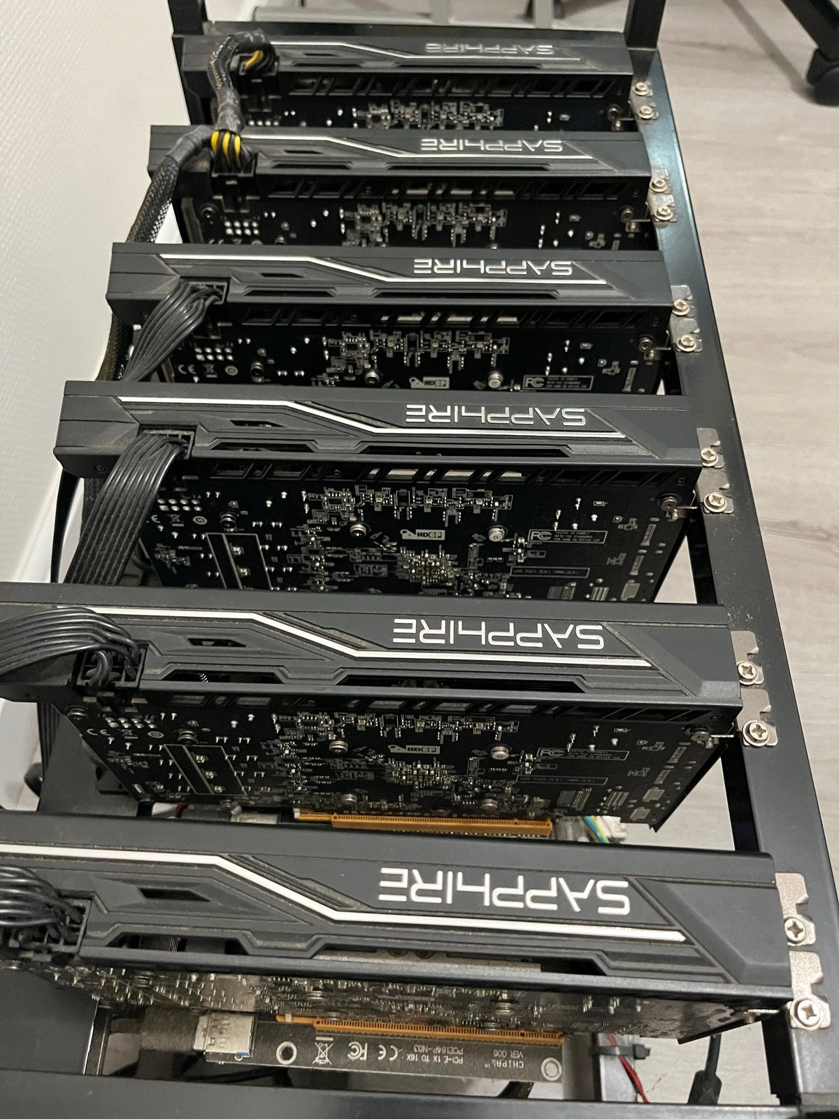 Crypto Mining Rig – 6x Sapphire GPU’s – Compleet Werkend, PCI-Express 3, Gebruikt, Ophalen of Verzenden, GDDR5