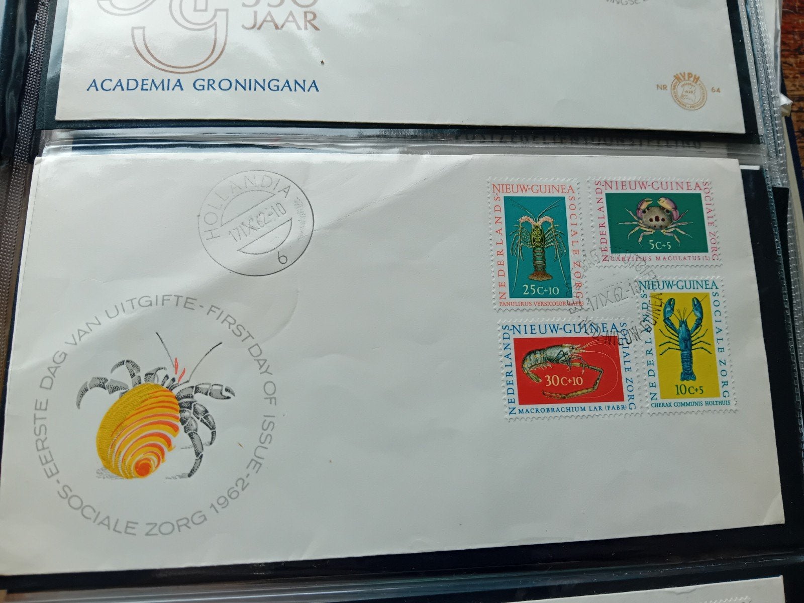 Eerste Dag Uitgifte Nieuw-Guinea Sociale Zorg 1962, Postzegels en Munten, Ophalen of Verzenden, Rest van de wereld