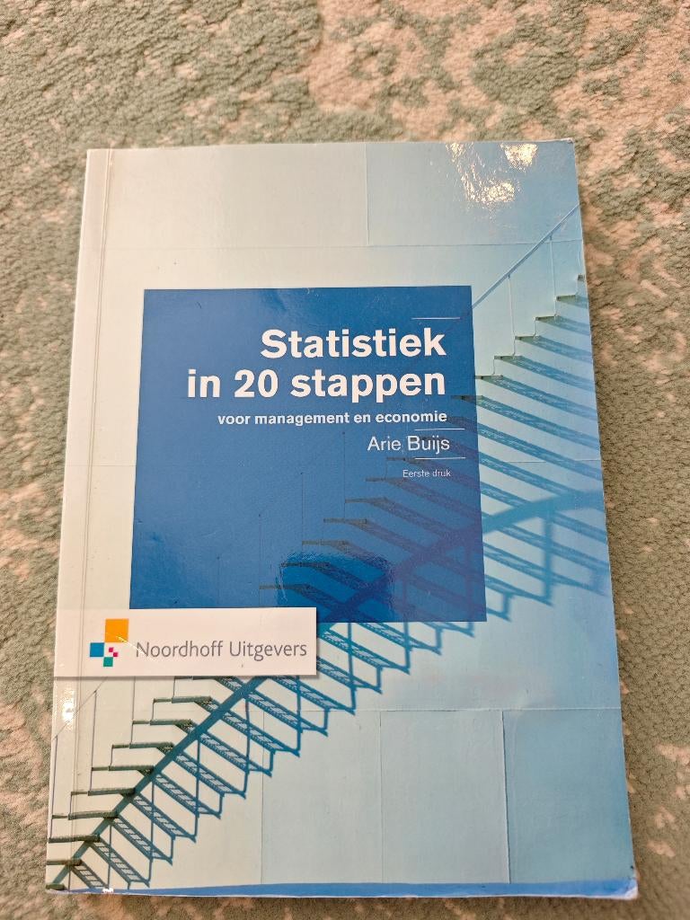 Statistiek in 20 stappen eerste druk., Boeken, Studieboeken en Cursussen, Ophalen, Arie Bruijs, HBO, Zo goed als nieuw