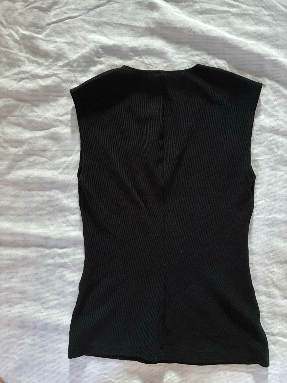 Zwarte mouwloze top met V-hals van Vanilia, Kleding | Dames, Verzenden, Zwart, Zo goed als nieuw, Zonder mouw