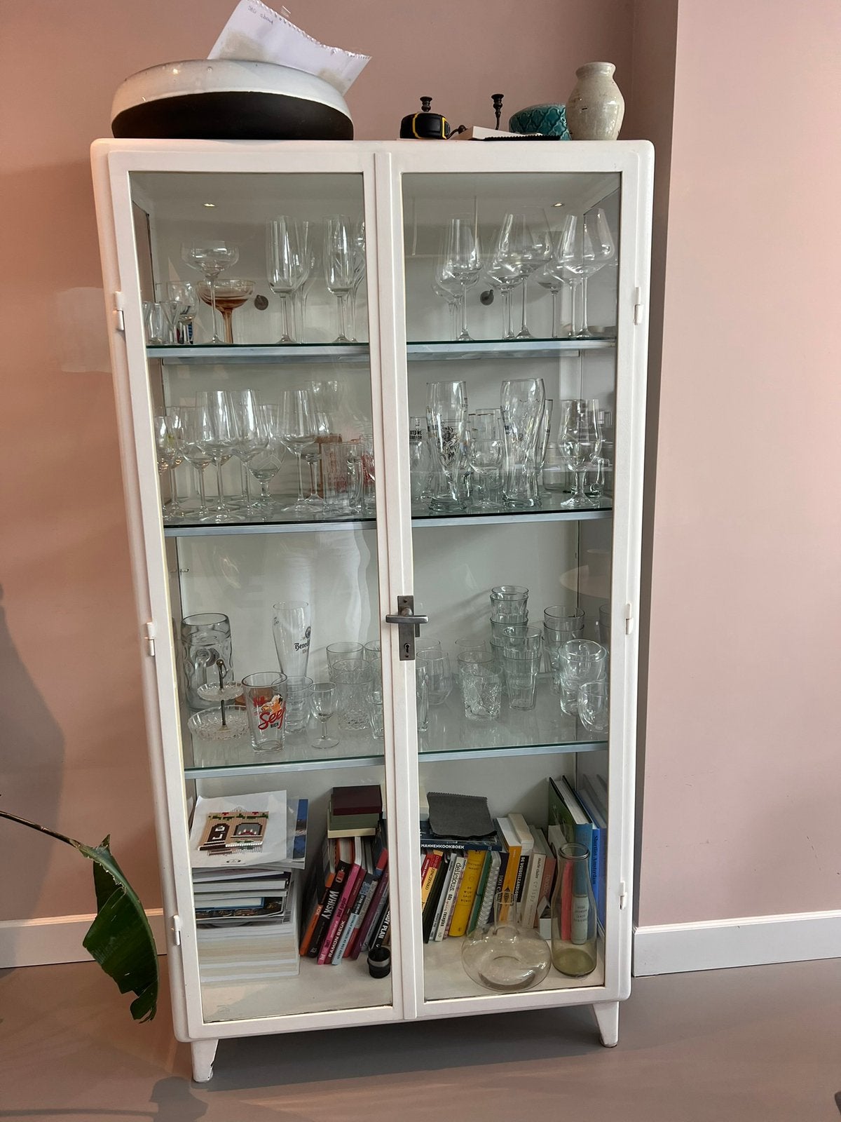 Vintage glazen medicijnkast/ ziekenhuiskast, Ophalen, 50 tot 100 cm, Minder dan 100 cm, 25 tot 50 cm