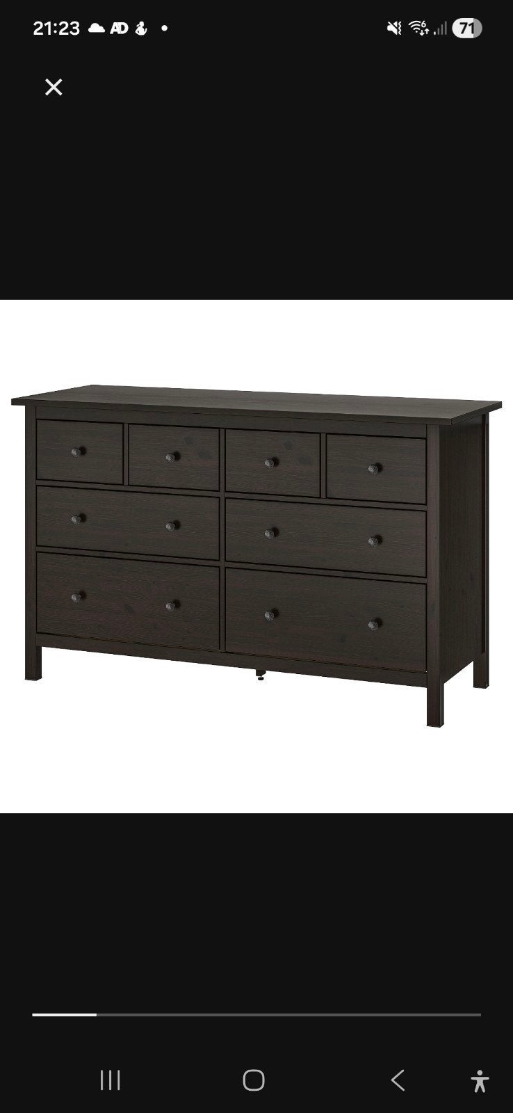 IKEA Hemnes ladekast - Donkerbruin, Gebruikt, 150 tot 200 cm, Ophalen of Verzenden, Minder dan 100 cm