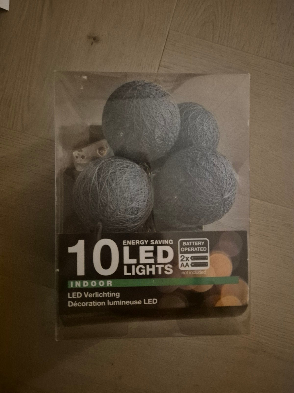 10 LED Lichtjes Slinger Grijs - Batterijgevoed, Ophalen of Verzenden, Nieuw