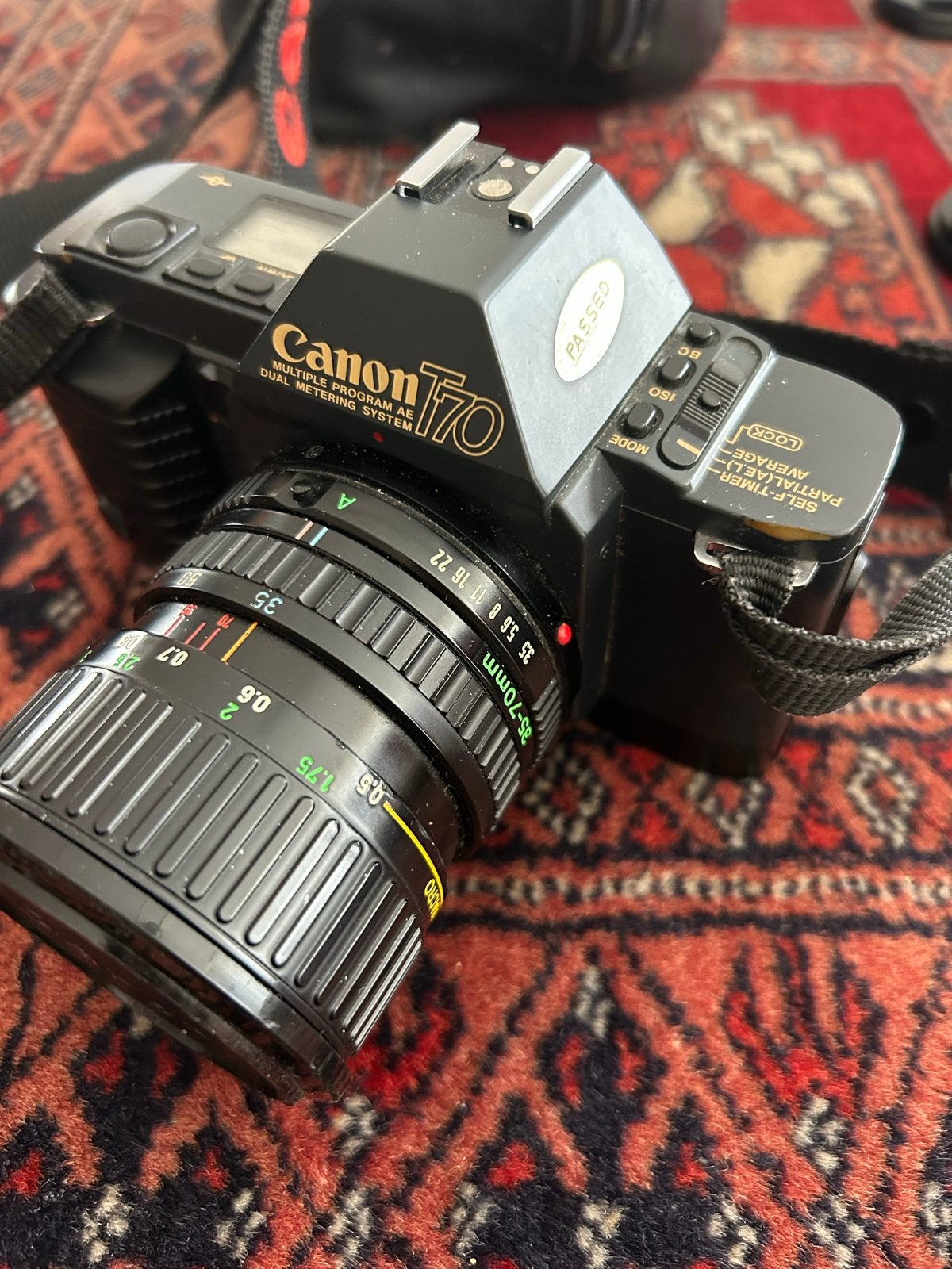 Canon T70 spiegelreflexcamera met 35-70mm lens, Audio, Tv en Foto, Ophalen of Verzenden, Gebruikt, Spiegelreflex, Canon