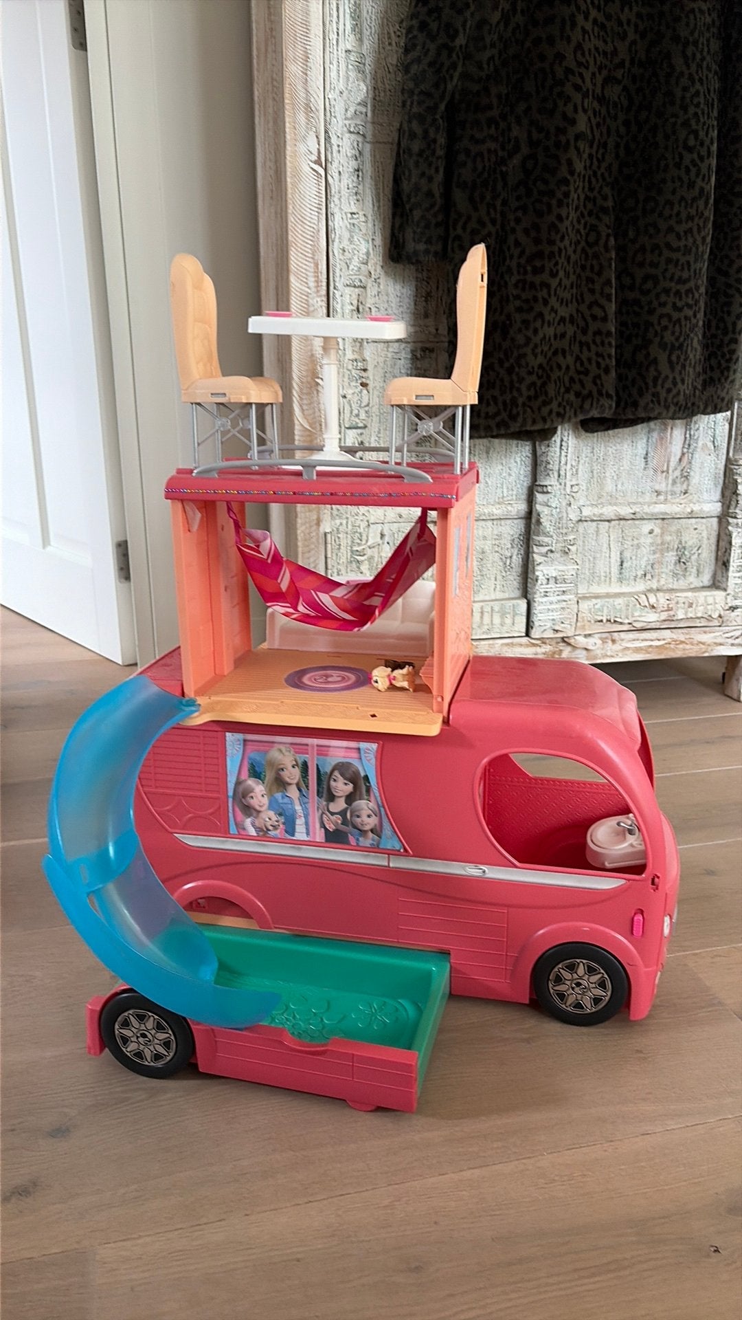 Barbie camper, Ophalen, Gebruikt