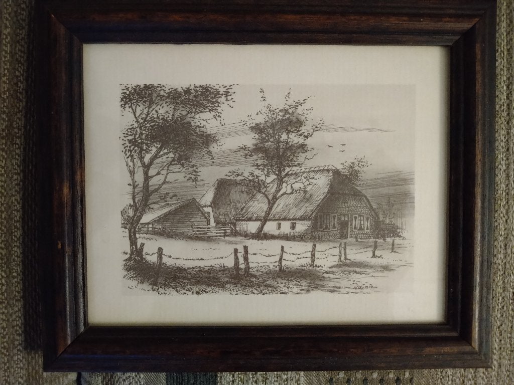 ets/graure ?? In lijst onder glas van een oude boerderij, Ophalen, Overige typen, Achter glas