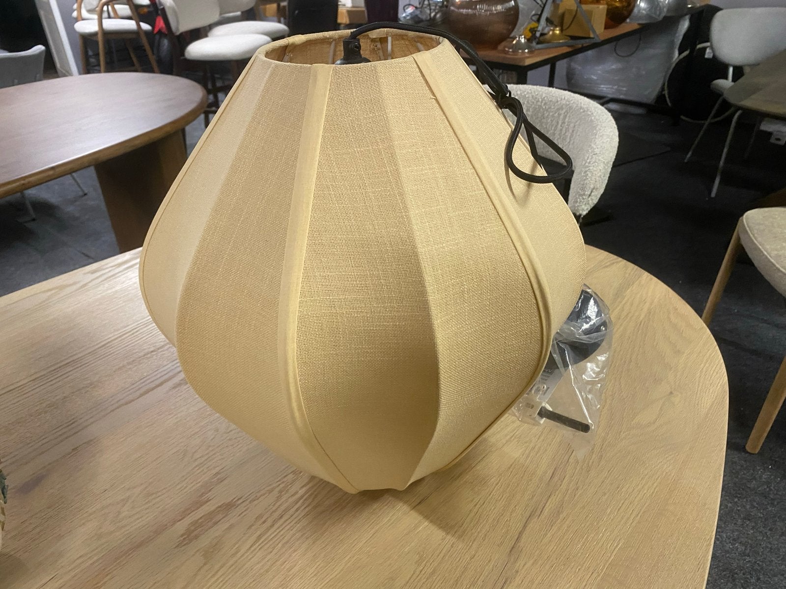 Mooie beige stoffen hanglamp - 43cm, Ophalen, Textiel, C, Nieuw