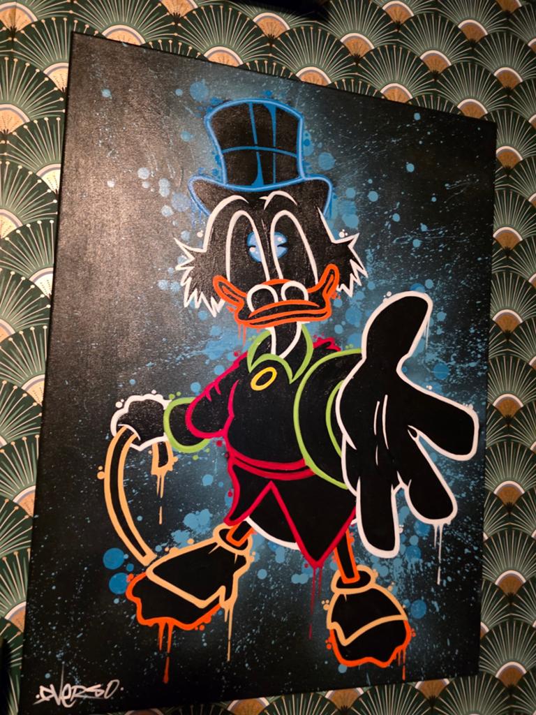 DVERSO dagobert duck schilderij, Ophalen of Verzenden
