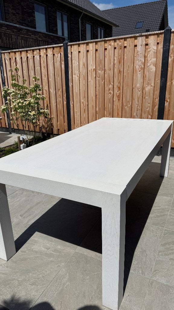 Eikenhouten Eettafel 220x100, Huis en Inrichting, Tafels | Eettafels, Ophalen, Gebruikt, Eikenhout, 200 cm of meer