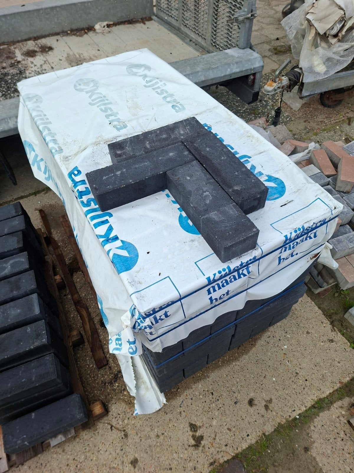 31,5x10,5x7 longstone opritsteen antraciet(9,50m2), Ophalen, Nieuw, Beton