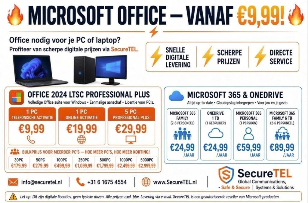 MICROSOFT OFFICE — VANAF €9,99!, Verzenden, Nieuw, Access, Android