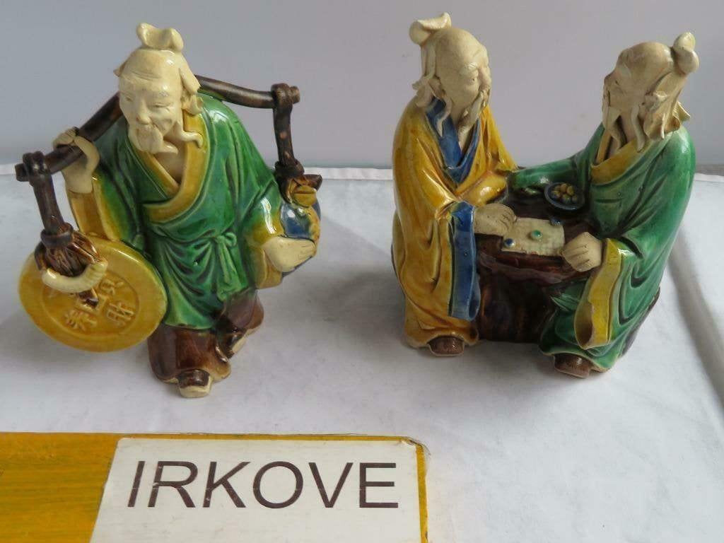 4 OUDE CHINESE BEELDJES * Wat Schade *, Antiek en Kunst, Minder dan 20 cm, Verzenden, Beschilderd, Steen of Keramiek