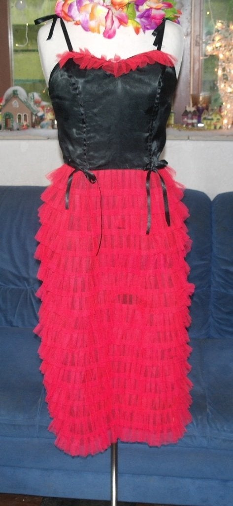 Leuke carnavals hawaaii jurk rode tule mt S/M, Kleding | Dames, Carnaval, ., Ophalen of Verzenden, Zo goed als nieuw