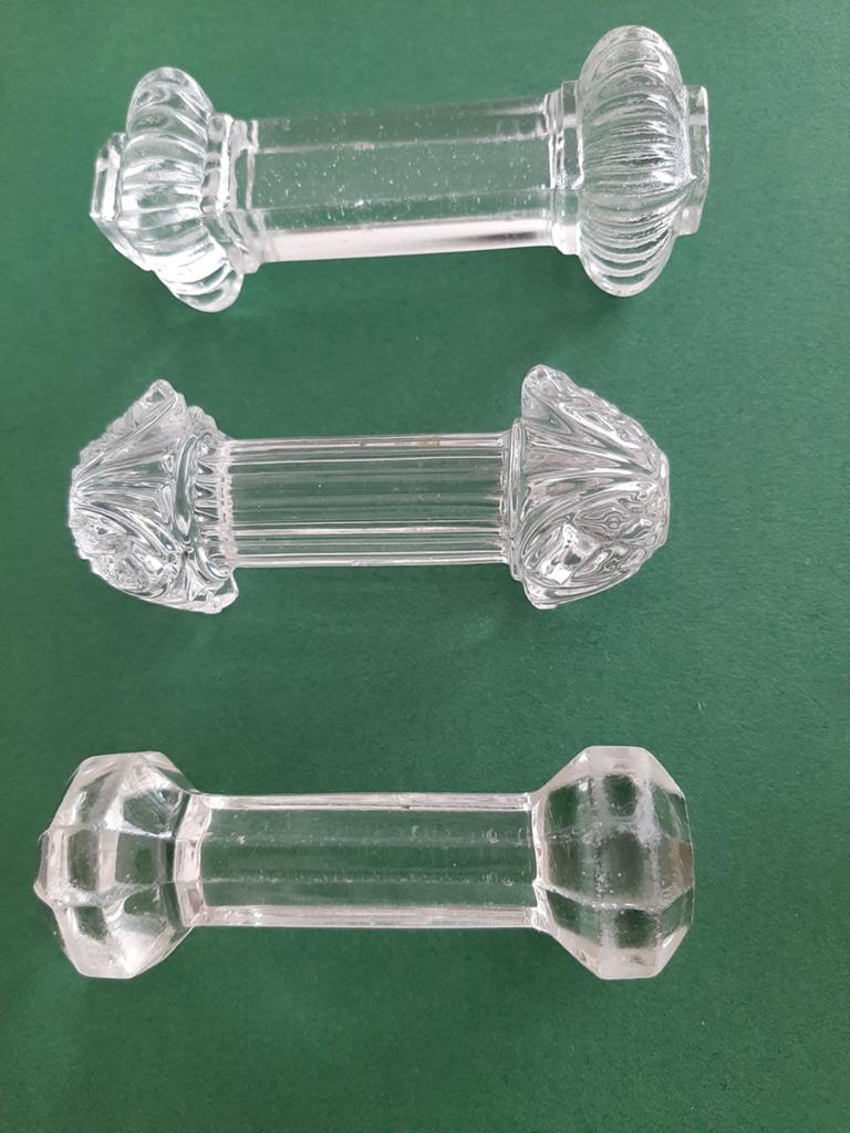 Set van 3 Vintage Glazen Messenleggers, Ophalen of Verzenden