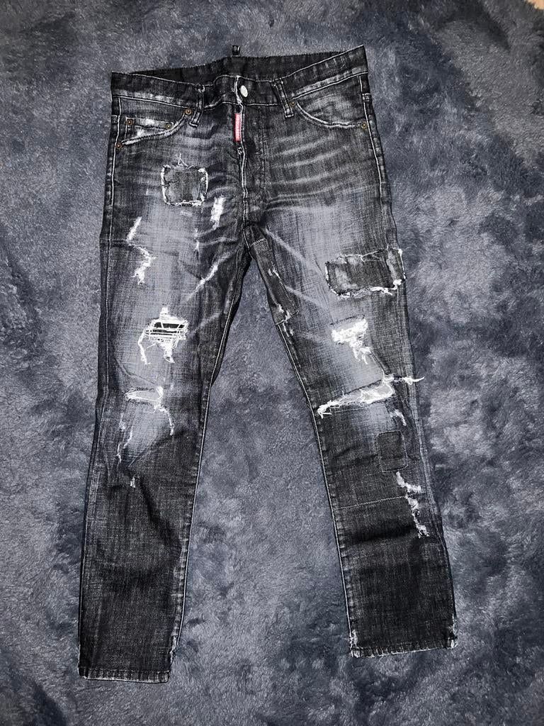 Dsquared2 | jeans spijkerbroek | zwart/grijs | maat 46 heren, Ophalen of Verzenden, Zo goed als nieuw, Zwart, W32 (confectie 46) of kleiner
