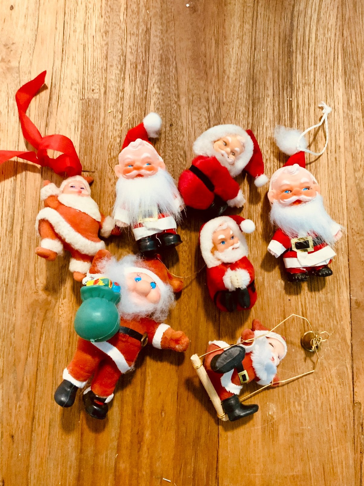 Oude kerstversiering vintage kerstmannen, Ophalen of Verzenden, Gebruikt